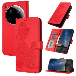 For Xiaomi 15 Ultra Datura Flower Embossed Flip Leather Phone Case(Red)