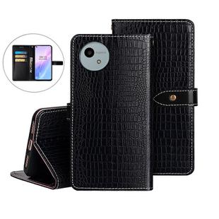 For Sharp Aquos wish4 idewei Crocodile Texture Leather Phone Case(Black)