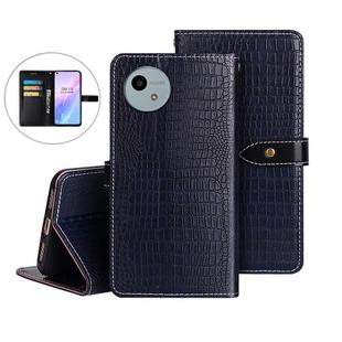 For Sharp Aquos wish4 idewei Crocodile Texture Leather Phone Case(Dark Blue)