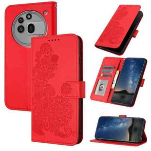 For Nothing Phone 3a Pro Datura Flower Embossed Flip Leather Phone Case(Red)
