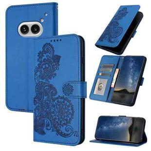 For Nothing Phone 2a Datura Flower Embossed Flip Leather Phone Case(Blue)