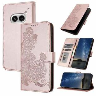 For Nothing Phone 2a Datura Flower Embossed Flip Leather Phone Case(Rose Gold)