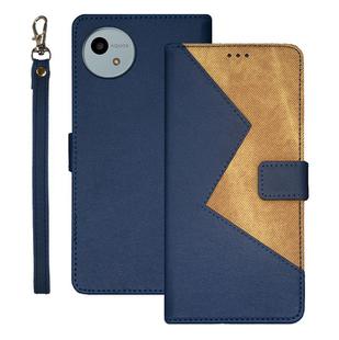 For Sharp Aquos wish4 idewei Two-color Splicing Leather Phone Case(Blue)
