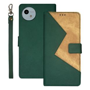 For Sharp Aquos wish4 idewei Two-color Splicing Leather Phone Case(Green)