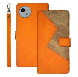 For Sharp Aquos wish4 idewei Two-color Splicing Leather Phone Case(Orange)