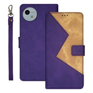 For Sharp Aquos wish4 idewei Two-color Splicing Leather Phone Case(Purple)