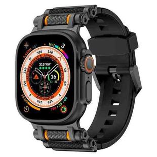 For Apple Watch 46mm / 49mm / 45mm / 44mm Armor Gear Silicone Watch Band(Black)
