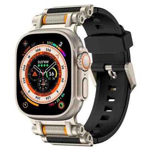 For Apple Watch 46mm / 49mm / 45mm / 44mm Armor Gear Silicone Watch Band(Titanium Black)