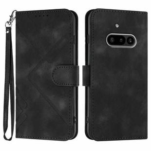 For Nothing Phone 3a Line Pattern Skin Feel Leather Phone Case(Black)