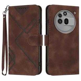 For Nothing Phone 3a Pro Line Pattern Skin Feel Leather Phone Case(Coffee)
