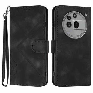 For Nothing Phone 3a Pro Line Pattern Skin Feel Leather Phone Case(Black)