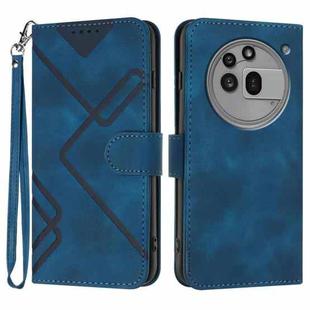 For Nothing Phone 3a Pro Line Pattern Skin Feel Leather Phone Case(Royal Blue)