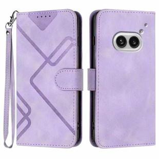 For Nothing Phone 2a Line Pattern Skin Feel Leather Phone Case(Light Purple)