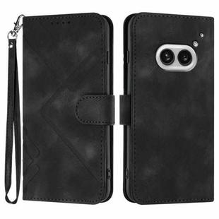 For Nothing Phone 2a Line Pattern Skin Feel Leather Phone Case(Black)