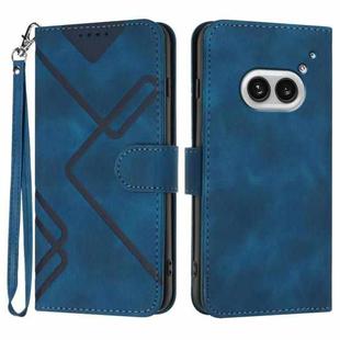 For Nothing Phone 2a Line Pattern Skin Feel Leather Phone Case(Royal Blue)
