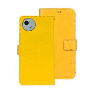For Sharp Aquos wish4 idewei Crazy Horse Texture Leather Phone Case(Yellow)