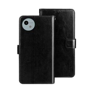 For Sharp Aquos wish4 idewei Crazy Horse Texture Leather Phone Case(Black)