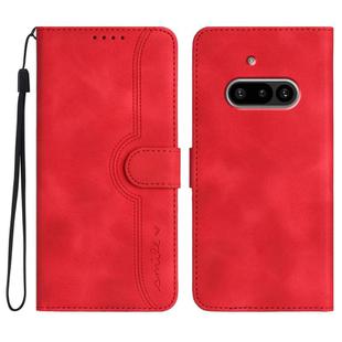 For Nothing Phone 3a Heart Pattern Skin Feel Leather Phone Case(Red)