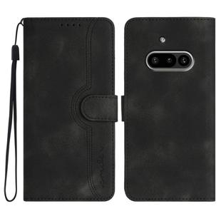 For Nothing Phone 3a Heart Pattern Skin Feel Leather Phone Case(Black)
