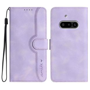 For Nothing Phone 3a Heart Pattern Skin Feel Leather Phone Case(Purple)