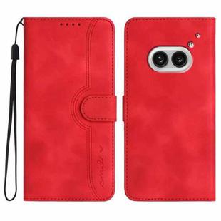 For Nothing Phone 2a Heart Pattern Skin Feel Leather Phone Case(Red)