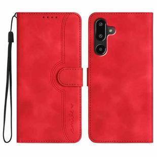 For Samsung Galaxy F16 5G / M16 5G Heart Pattern Skin Feel Leather Phone Case(Red)