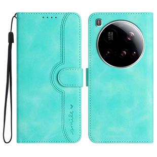 For Xiaomi 15 Ultra Heart Pattern Skin Feel Leather Phone Case(Light Blue)