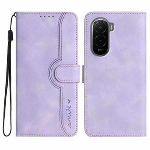 For Xiaomi Poco M7 4G 169mm Heart Pattern Skin Feel Leather Phone Case(Purple)
