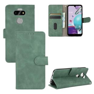 For LG K31 / Aristo 5 Solid Color Skin Feel Magnetic Buckle Horizontal Flip Calf Texture PU Leather Case with Holder & Card Slots & Wallet(Green)