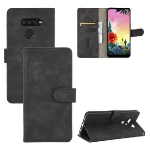For LG K50S Solid Color Skin Feel Magnetic Buckle Horizontal Flip Calf Texture PU Leather Case with Holder & Card Slots & Wallet(Black)