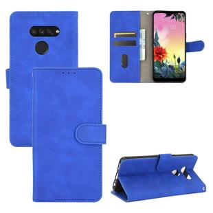For LG K50S Solid Color Skin Feel Magnetic Buckle Horizontal Flip Calf Texture PU Leather Case with Holder & Card Slots & Wallet(Blue)