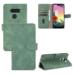 For LG K50S Solid Color Skin Feel Magnetic Buckle Horizontal Flip Calf Texture PU Leather Case with Holder & Card Slots & Wallet(Green)