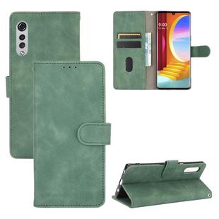 For LG Velvet Solid Color Skin Feel Magnetic Buckle Horizontal Flip Calf Texture PU Leather Case with Holder & Card Slots & Wallet(Green)