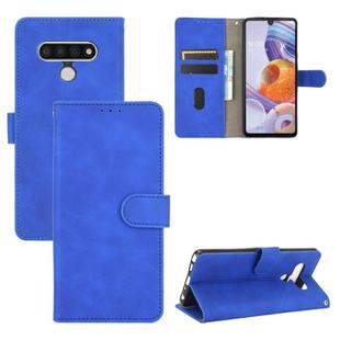 For LG Stylo 6 Solid Color Skin Feel Magnetic Buckle Horizontal Flip Calf Texture PU Leather Case with Holder & Card Slots & Wallet(Blue)