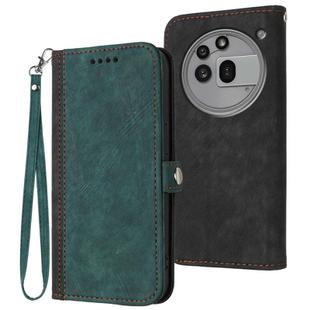 For Nothing Phone 3a Pro Side Buckle Double Fold Hand Strap Leather Phone Case(Dark Green)