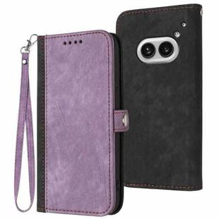 For Nothing Phone 2a Side Buckle Double Fold Hand Strap Leather Phone Case(Purple)