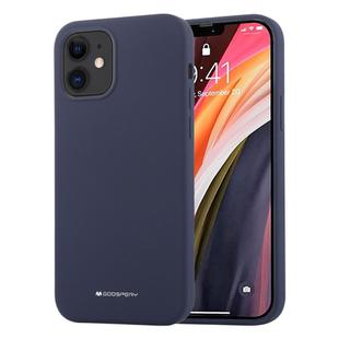 For iPhone 12 mini GOOSPERY SILICONE Solid Color Soft Liquid Silicone Shockproof Soft TPU Case(Navy Blue)