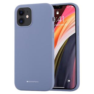 For iPhone 12 mini GOOSPERY SILICONE Solid Color Soft Liquid Silicone Shockproof Soft TPU Case(Lavender Grey)