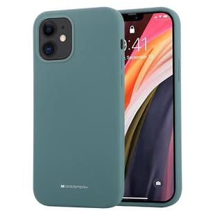 For iPhone 12 mini GOOSPERY SILICONE Solid Color Soft Liquid Silicone Shockproof Soft TPU Case(Green)