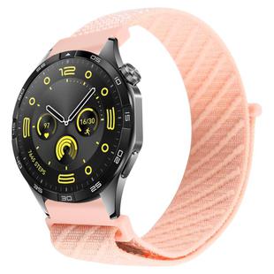 22mm Twill Nylon Loop Hook and Loop Fastener Watch Band(Pink Sand)