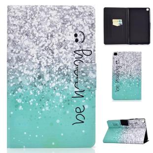 For Samsung Galaxy Tab S8 / Galaxy Tab S7 T870 Electric Horizontal TPU Painted Flat Leather Case with Sleep Function & Pen Cover & Card Slot & Holder(Green Quicksand)