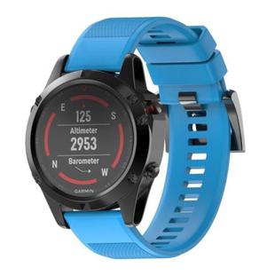 For Garmin QuickFit 22mm Kalebol Triangle Texture Silicone Watch Band(Sky Blue)