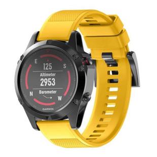 For Garmin QuickFit 26mm Kalebol Triangle Texture Silicone Watch Band(Yellow)