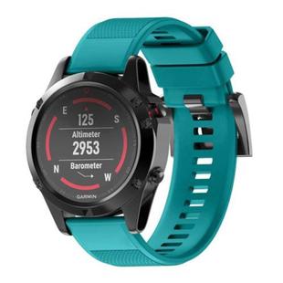 For Garmin QuickFit 26mm Kalebol Triangle Texture Silicone Watch Band(Blue Green)