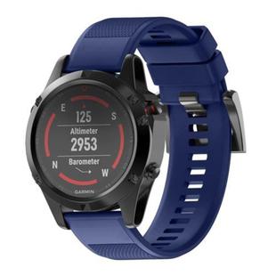 For Garmin QuickFit 26mm Kalebol Triangle Texture Silicone Watch Band(Dark Blue)