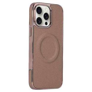 For iPhone 14 Pro Electroplating Soft Side Sticker Leather MagSafe Phone Case(Gold)