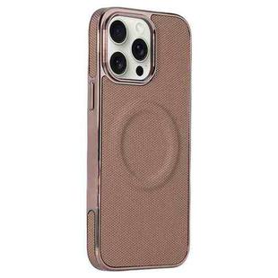 For iPhone 13 Pro Electroplating Soft Side Sticker Leather MagSafe Phone Case(Gold)