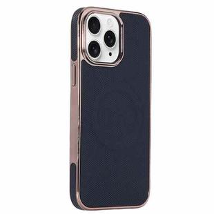For iPhone 11 Pro Electroplating Soft Side Sticker Leather MagSafe Phone Case(Black)