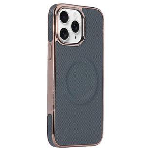 For iPhone 11 Pro Electroplating Soft Side Sticker Leather MagSafe Phone Case(Dark Green)