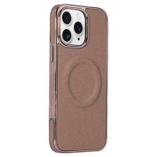 For iPhone 11 Pro Electroplating Soft Side Sticker Leather MagSafe Phone Case(Gold)